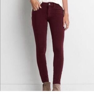 American Eagle Outfitters Burgundy Hi Rise Super Strech Jeggings